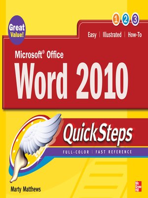 cover image of Microsoft Office Word 2010 QuickSteps